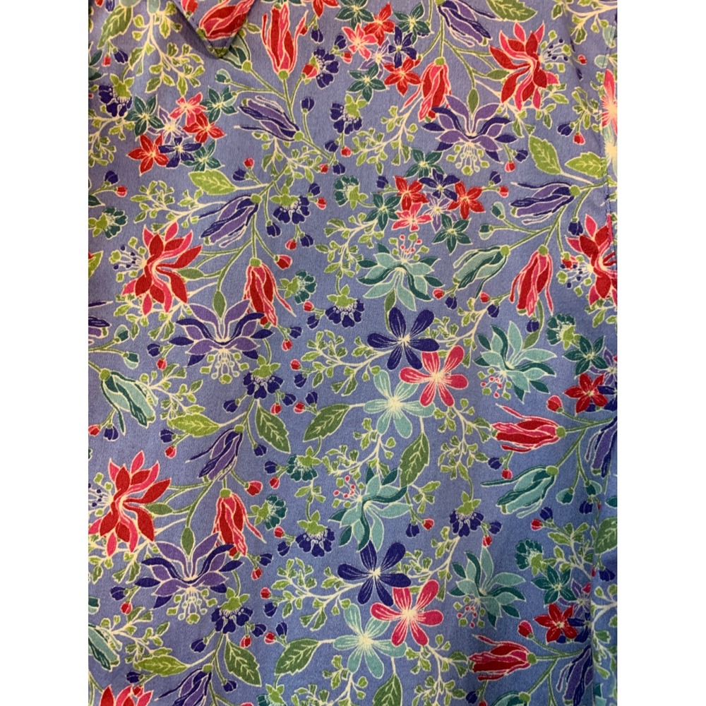 FOXCROFT for APPLESEED'S Button Up Shirt Floral Long Sleeve Wrinkle Free Size 16 - Picture 4 of 11